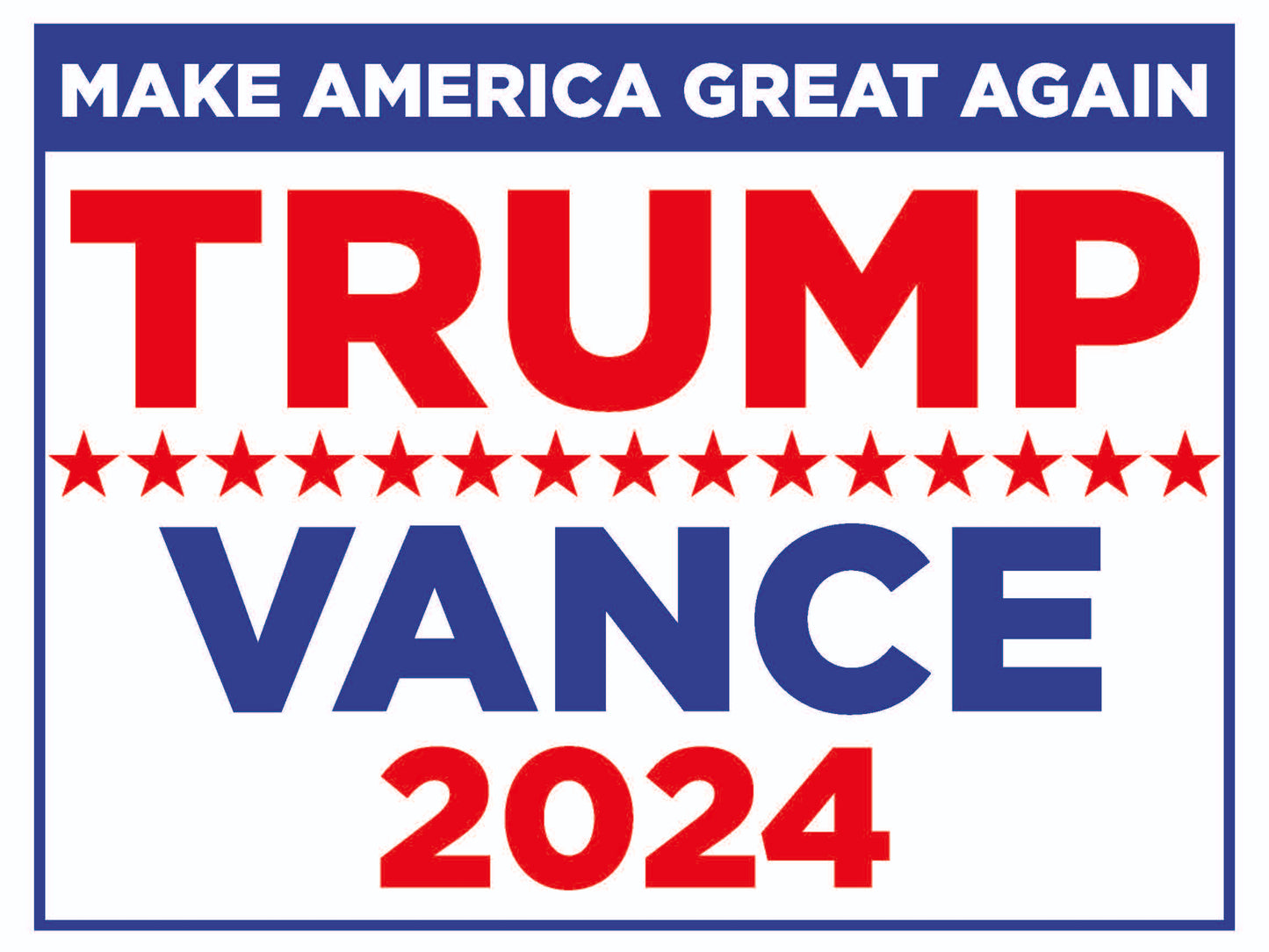 Trump Vance White Yard Sign
